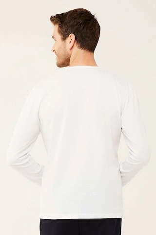Erkek Beyaz Uzun Kollu T-shirt 18467 Beyaz
