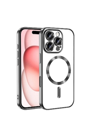 Zore Apple Uyumlu iPhone 16 Pro Kılıf Kamera Korumalı Magsafe Wireless Şarj Özellikli Demre Ka Siyah