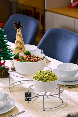 Gümüş Sunumluk 2'li Küçük Boy Metal Sunumluk Hediyelik Dekorasyon İkramlık / Şeffaf Pleksi / Paslanmaz