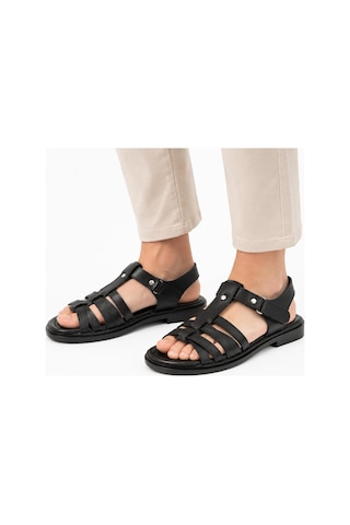 Trendyshose 7157 Rahat Taban Kadın Gunluk Sandalet Siyah