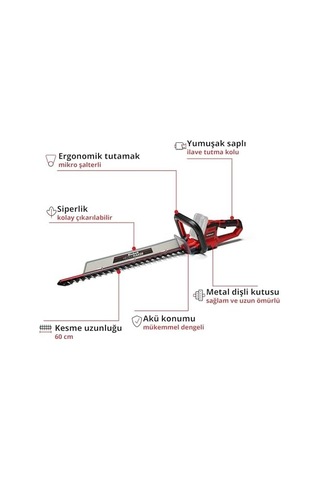 Akülü Çit Budama Ge-ch 18/60 Li-solo Power X-change 18 V, 60 Cm Kesim Uzunluğu, 22 Mm Diş Aralığı, Döner Tutamak, Kırpıntı Toplayıcı, Akü Dahil Değildir - 3410930