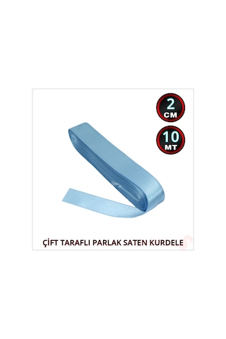 Saten Kurdele, 2cm X 10mt - Mavi 0 - 99