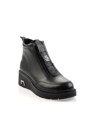 Bambi Siyah Hakiki Deri Kadın Bot & Bootie K02717251703 Siyah