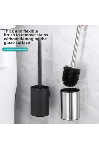 Konesam Temizlik Fırçası Ve Saklama İçin Paslanmaz Çelik Zemin Tipi Kapaçklı Tuvalet Fırçası Tutucusu - Delme Yok Kurulum Diğer