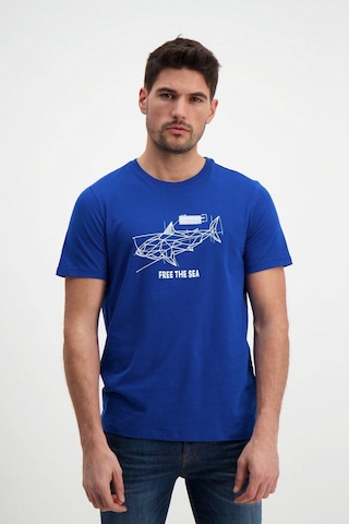Rich Erkek Bisiklet Yaka T-shirt Mavi