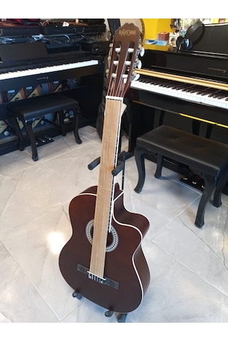 Ravenni Rcg-120 4/4 Klasik Gitar Tam Boy Kesik Kasa Kılıf+penaseti+kapo Hediyeli Kahverengi