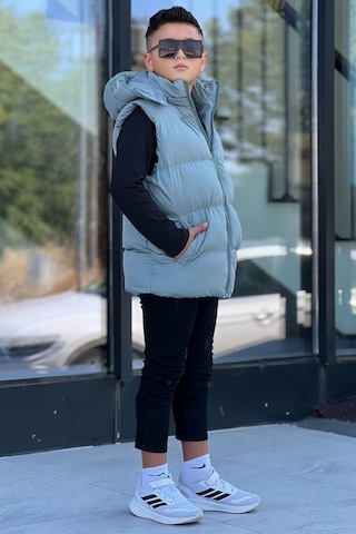 Pina Kids Erkek Çocuk Baskılı Çıkarılabilir Kapüşonlu Şişme Yelek 3017 Mint Yeşili