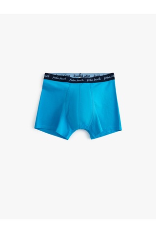 Koton Boxer Seti 3'lü Pamuklu Slim Fit Slogan Baskılı Bel Detaylı Desenli Mavi 5wlm90071mk Mavi