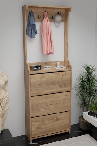 Modus Vestiyer Düşer Kapak Ayakkabılık 3 Raflı Atlantik Çam Çam