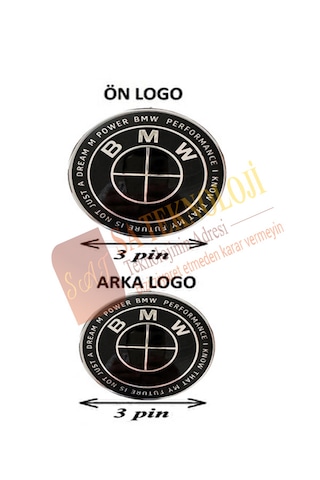 Bmw F20,f21 Kasa Kaput Ve Bagaj Logo Takım 50yıl Siyah 3pin-3pin