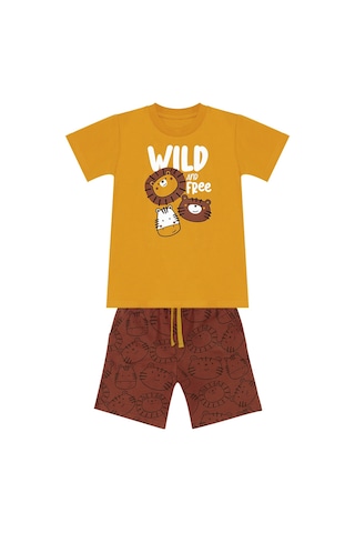 Denokids Wild Erkek Çocuk T-shirt Şort Takım Çok Renkli