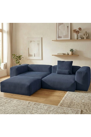 Relax Köşe Koltuk Takımı Sünger Koltuk Kanepe Divan Lacivert