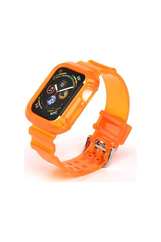 Ekılıf - Apple Uyumlu Watch 42mm - Kordon Silikon Kordon Krd-27 - Siyah