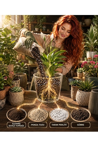 3 Litre Bitki Toprağı Saksı Toprağı Bahçe Toprağı Tarım Perliti Ponza Tozu Ve Gübre Karışımı 3 L