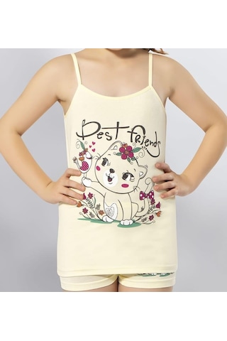 Kota 3408 Kız Çocuk Renkli Baskılı İp Askılı Atlet 6 Adet 001