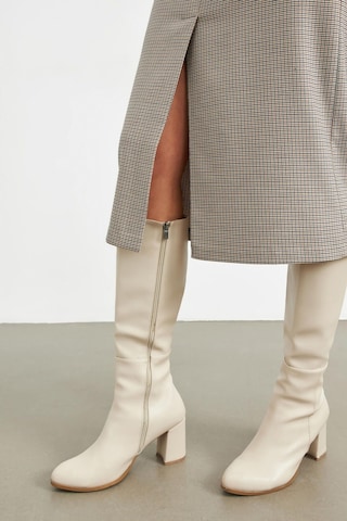 Stella Pulvis Kahverengi Pötikare Yırtmaçlı Midi Kalem Etek Kahverengi