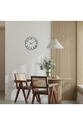 Sade Tasarım Beyaz 40 Cm Metal Duvar Saati Çok Renkli
