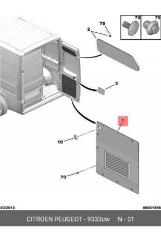 735422082-9333cw Ducato-boxer Iıı-jumper-sağ Bagaj Kapak Döşemesi