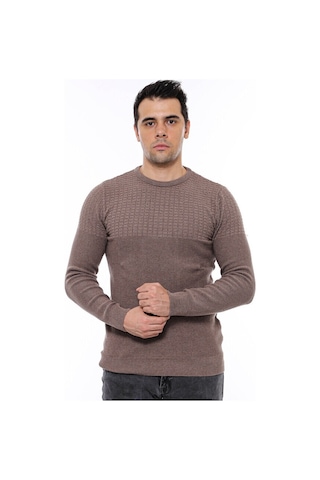 Desenli Bisiklet Yaka Vizon Triko 001