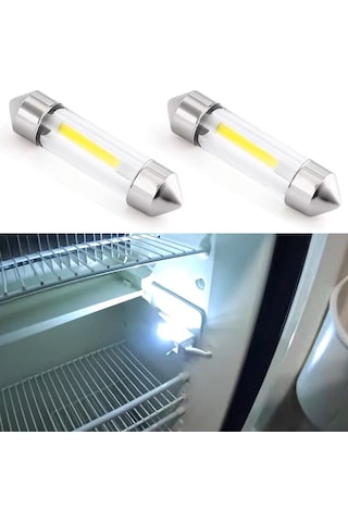 Suofeng 12v Dc Led Soğutucu Ampulü 41mm - Karavan Kampçı Buzdolabı Aydınlatması 6000k Beyaz Işık 1w 130 Lm 360 Aydınlatma 2'li Paket