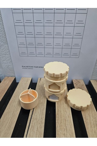 Portatif İlaç Kutusu Bej