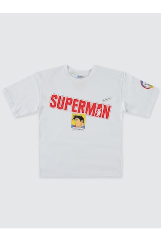 Superman Erkek Çocuk Tişört 10-13 Yaş Beyaz