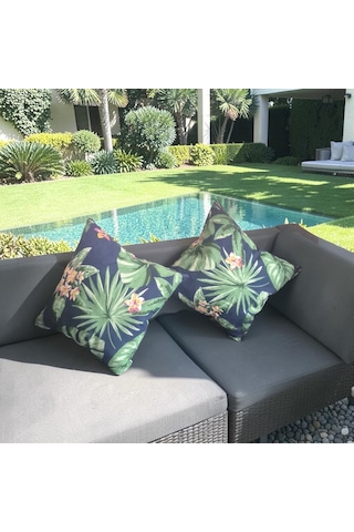 Kırlent Yastık Minder Yaprak Desen 2 Adet 35x35 35 x 35