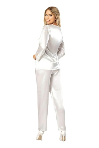 Faal Saten Dantel Uzun Kollu Pijama Takım 4601 001