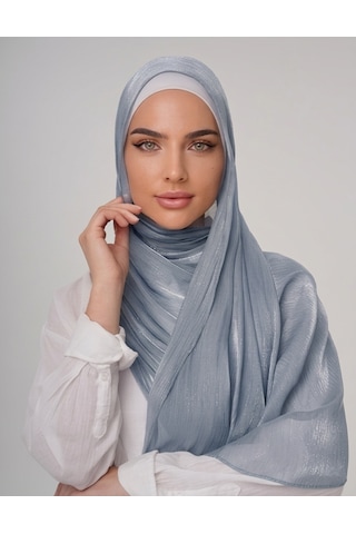 İpek Dükkanı Organza Shımmer Abiye Üzeri Parlak Şal Bebe Mavi