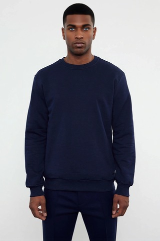 Benerly Erkek Bisiklet Yaka Standart Kol Regular Kalıp Sweatshirt Fonksiy Lacivert