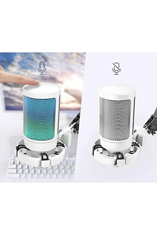 Ampligame A6t Twitch - Youtuber - Gamer - Tiktok - Yayıncı Usb Mikrofon Seti Beyaz
