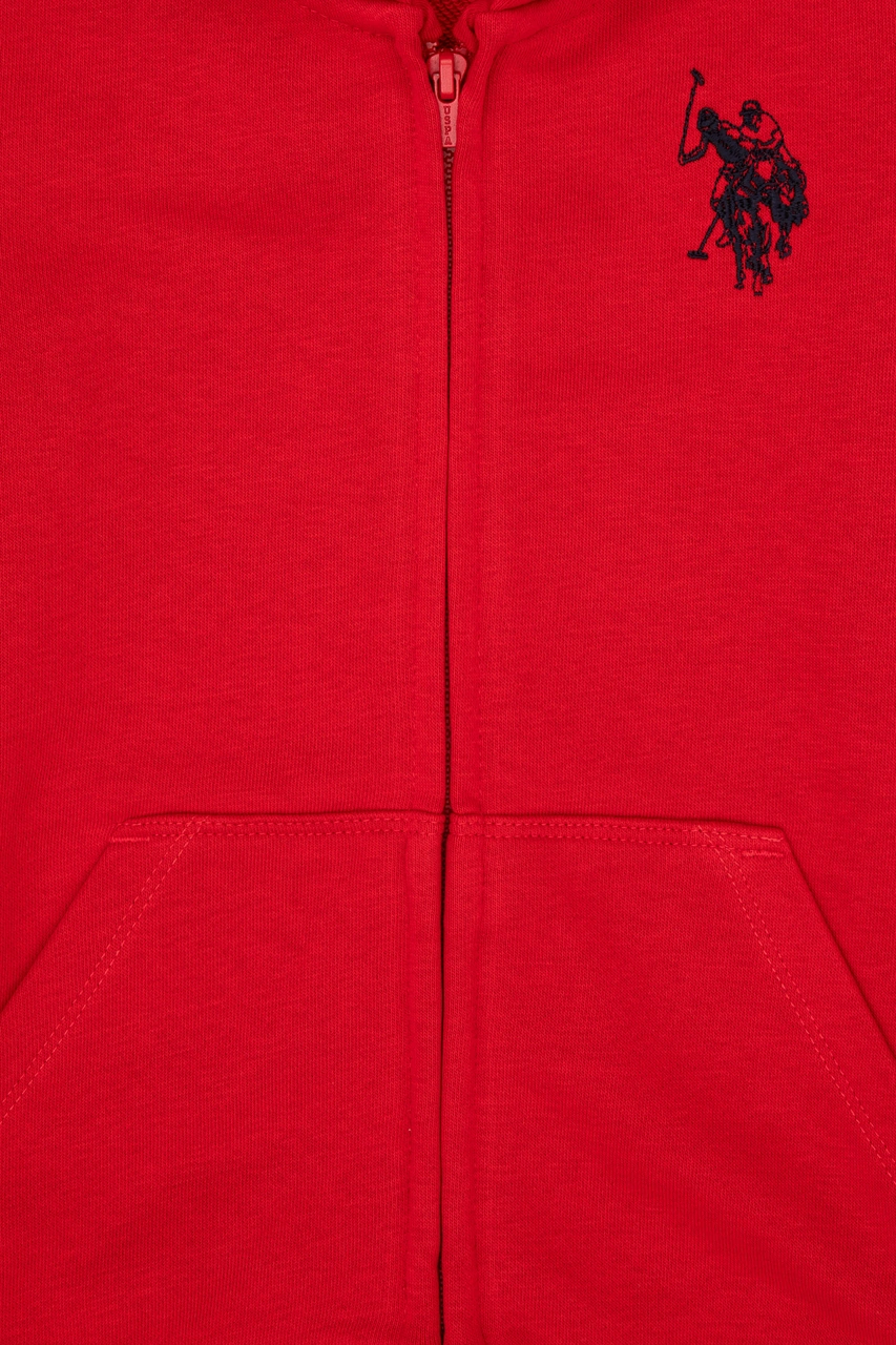 U.S. Polo Assn. Erkek Çocuk Kırmızı Fermuarlı Kapüşonlu Sweatshirt 50316706-VR171