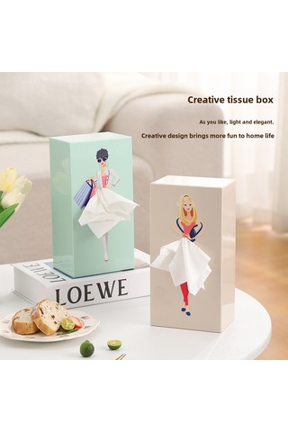 Reedark Kartoon Güzeli Mini Masaüstü Dekoratif Mendil Kutusu - Uçan Etki Li Rperi Renkli Kiz Figürlü Pratik Dekor Aleti