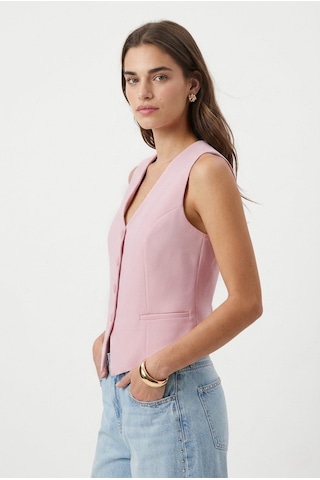 Ritnice Kadın Style Astarlı Pembe Dokuma Yelek