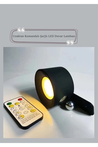 Uzaktan Kumandalı Duvar Lambası Usb Şarjlı 360 Dönebilen Manyetik Esnek Askılı Okuma Lambası Çok Renkli