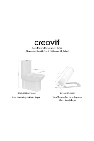 Creavit LR360 Duvara Sıfır Kanallı Klozet Yavaş Kapak