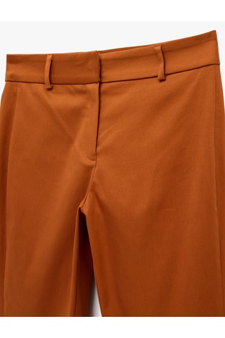 Koton Slim Fit İspanyol Paça Pantolon Kahverengi 6wak40246pw Kahve