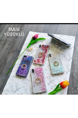 Samsung Galaxy Uyumlu A21S Sulu Simli Yüzüklü Kilif 448523182