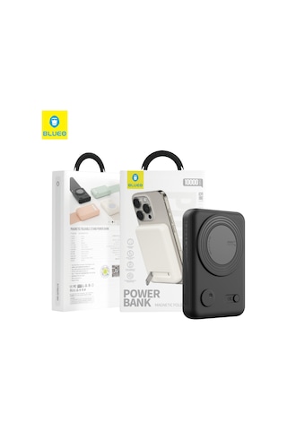 10000 Mah Magsafe Powerbank 15 W Kablosuz 20 W Pd Type-c Hızlı Şarj Standlı Manyetik Yedek Batarya Siyah