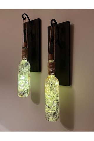 Led Işıklı Siyah Renkli Buzlu Eskitme Cam Salon Bar Bahçe Dekoru Çok Renkli