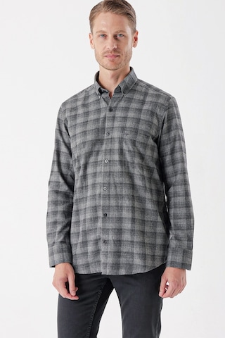 Siyah Uzun Kollu Ekoseli Gabardin Sert Yaka Cepli Casual Comfort Fit Gömlek 1004235113-siyah Siyah