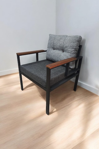 Pielize Demonte Metal Tekli Bahçe Mobilyası, Gri-antrasit, 60x60 Antrasit  - Gri