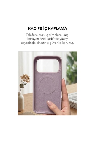 Apple İphone 17 Pro Max Uyumlu Magsafe Lansman Silikon Kılıf Pudra