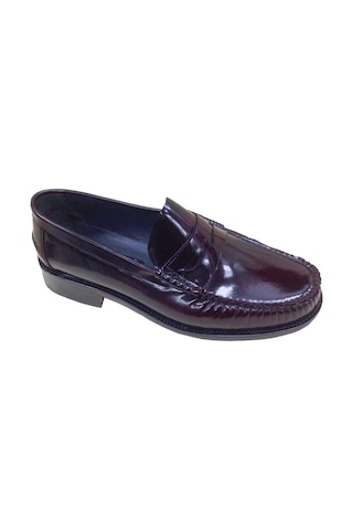 Erkek Loafer Bordo Açma Deri Içi Deri Kösele Taban Ayakkabı S...