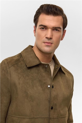 Koyu Haki Slim Düz Klasik Yaka Mont KOYU HAKI