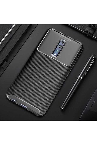 Oppo Reno Z Kılıf Kamera Çıkıntılı Karbon Fiber Dokulu Renk Atmaz Kapak Negro Oppo Reno Z Kılıf Kamera Çıkıntılı Karbon Fiber Dokulu Renk Atmaz Kapak Negro
