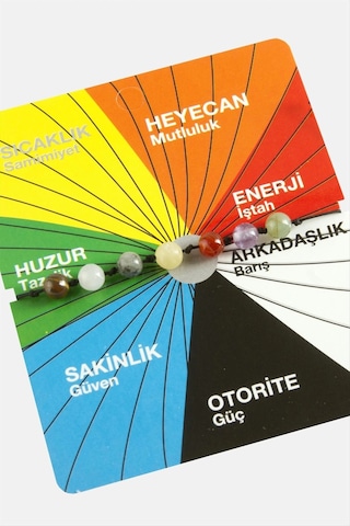 Çakra Doğaltaş İp Bileklik Çok Renkli
