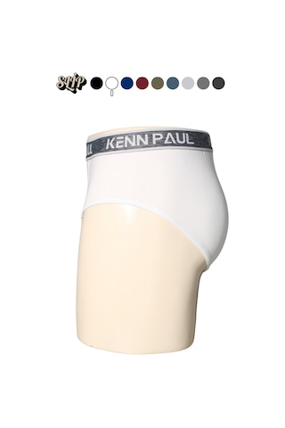 Kp Erkek Düz Pamuklu Beyaz Boxer Slip Boxer Beyaz