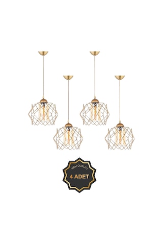 Trend Kitchen Trend Bal Mika Camlı Golden Sarkıt Avize Altın 4 Adet Altın