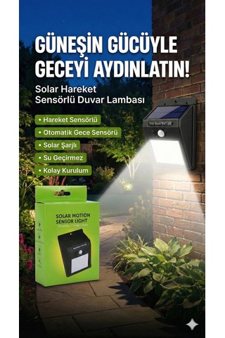20 Ledli Hareket Sensörlü Dış Mekan Solar Lamba Crchmgo